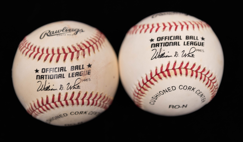 Lot of (2) Signed HOFer Tony Gwynn Baseballs (JSA Auction Letter)
