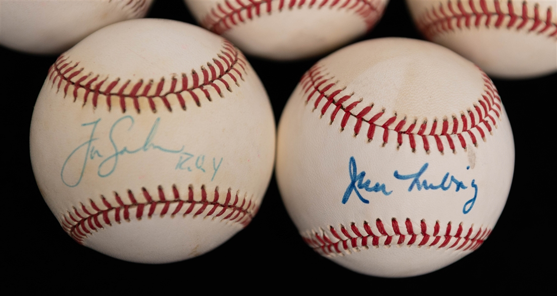 Lot of (5) Signed Baseballs w. Roger Clemens & Dennis Eckersley (HOF) - JSA Auction Letter