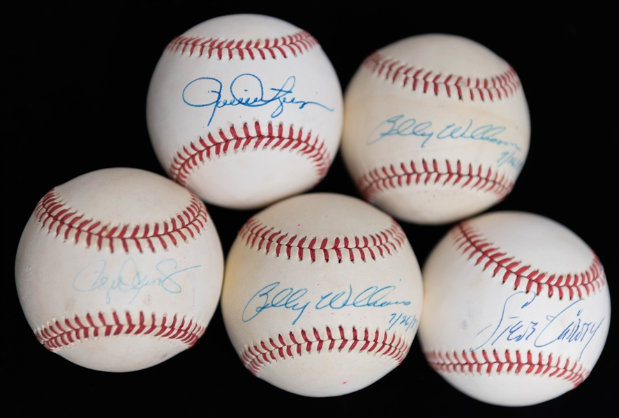 Lot of (5) Signed Baseballs w. (2) Billy Williams (HOF) & Rollie Fingers (HOF) - JSA Auction Letter