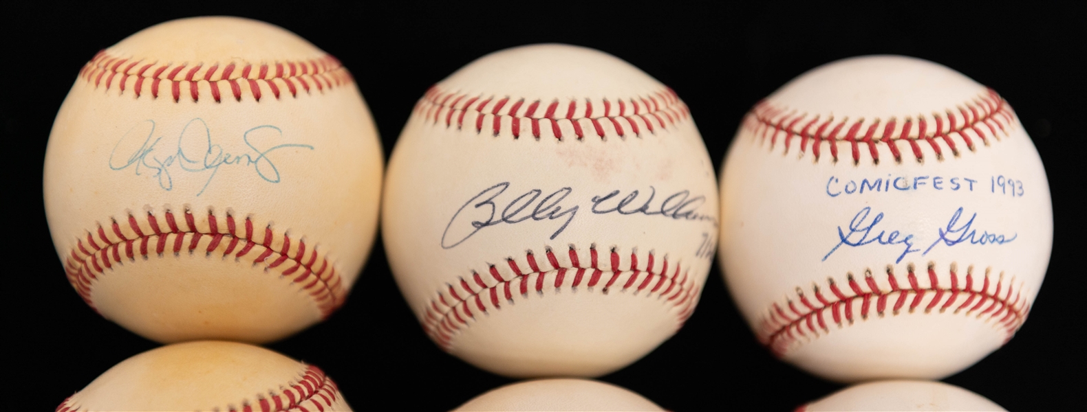 Lot of (6) Signed Baseballs w. Tom Glavine (HOF), Billie Williams (HOF), & Roger Clemens (JSA Auction Letter)