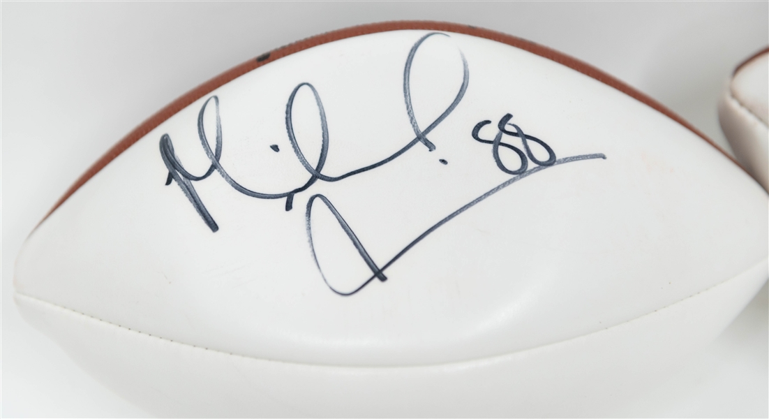 Lot of (2) HOFer Signed Footballs - Michael Irvin & Steve Young (JSA Auction Letter) - Footballs Do Not Inflate