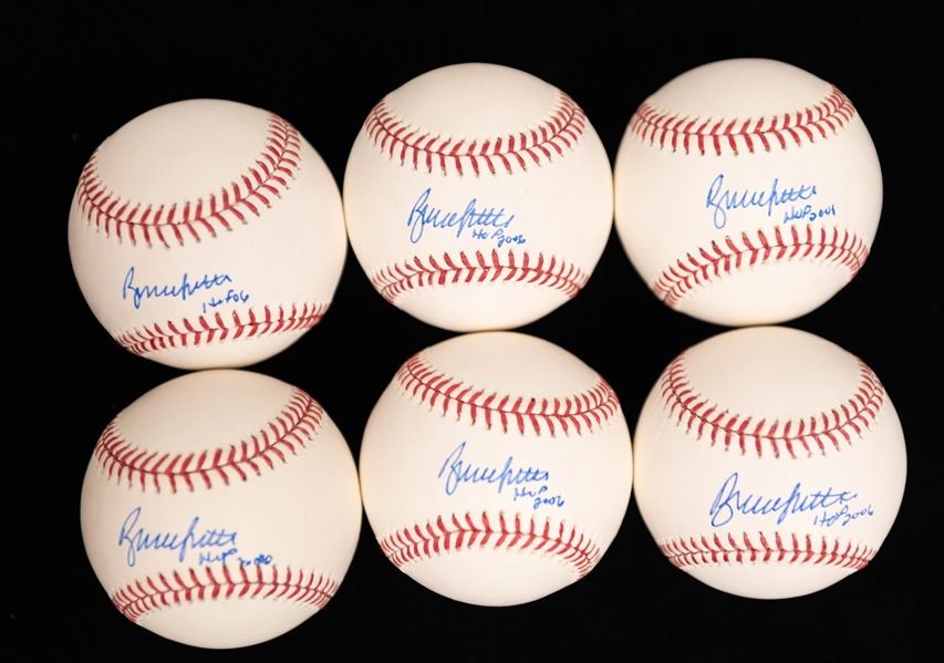 Lot of (6) Bruce Sutter (D. 2022) Signed Official Rawling MLB Baseballs with HOF 2006 Inscriptions - Directly From Bruce Sutter's Family