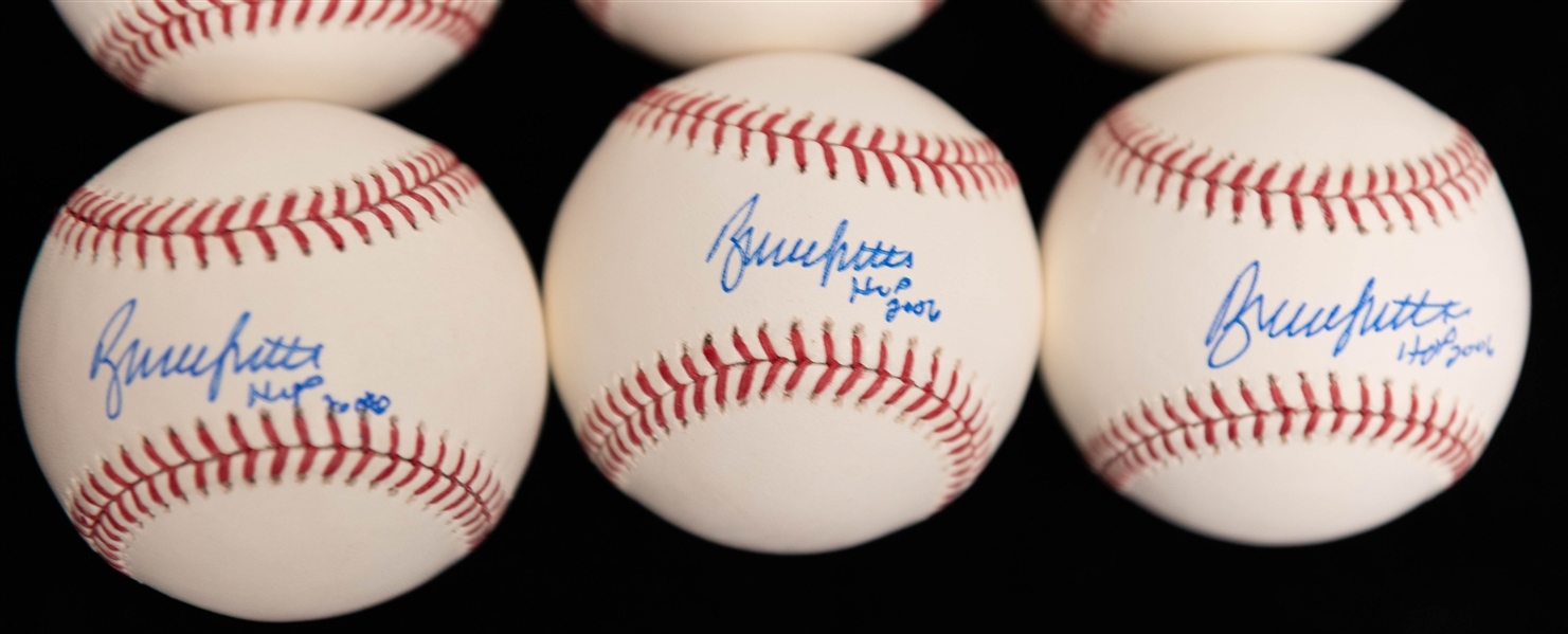 Lot of (6) Bruce Sutter (D. 2022) Signed Official Rawling MLB Baseballs with HOF 2006 Inscriptions - Directly From Bruce Sutter's Family