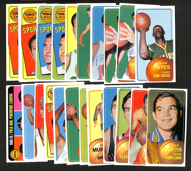 Lot of (24) Mostly High-Quality 1970-71 Topps Basketball Cards w. Elvin Hayes