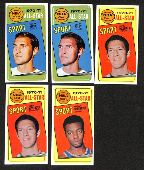 Lot of (24) Mostly High-Quality 1970-71 Topps Basketball Cards w. Elvin Hayes