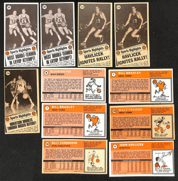 Lot of (24) Mostly High-Quality 1970-71 Topps Basketball Cards w. Elvin Hayes