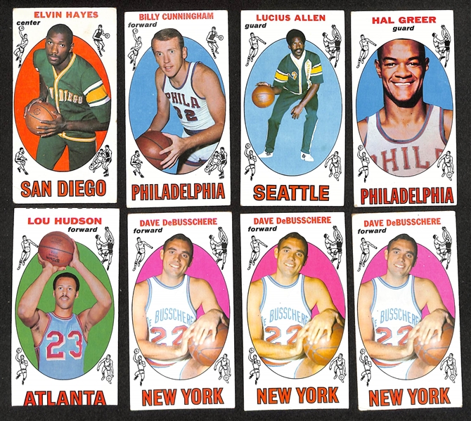 Lot of (55) Mostly High-Quality 1969-70 Topps Basketball Cards w. Elvin Hayes