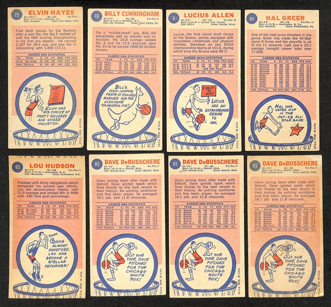 Lot of (55) Mostly High-Quality 1969-70 Topps Basketball Cards w. Elvin Hayes