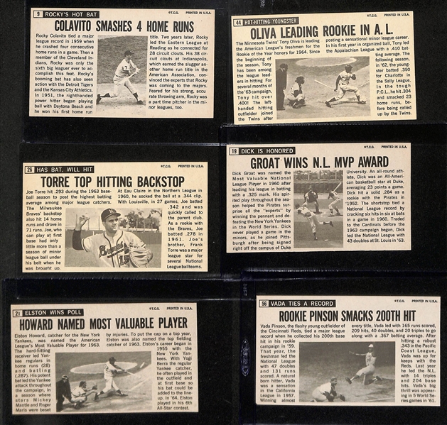 Lot of (32) Mostly Pack-Fresh 1964 Topps Giant Baseball Cards w. Rocky Colavito