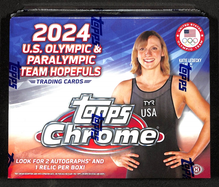 2024 Topps Chrome US Olympic & Paralympic Team Hopefuls Sealed Hobby Box (2 Autographs & 1 Relic per Box)