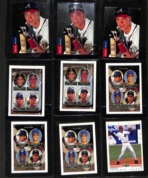 Lot of (71) Chipper Jones & Mike Piazza Rookie and Insert Cards inc. (3) 1993 Upper Deck Chipper Jones Rookies, (2) 1993 Topps Chipper Jones Rookie Gold, (3) 1993 Topps Mike Piazza Rookie Gold, +