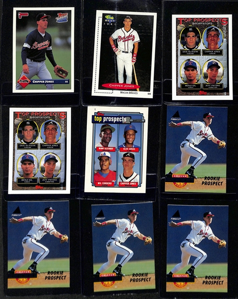 Lot of (71) Chipper Jones & Mike Piazza Rookie and Insert Cards inc. (3) 1993 Upper Deck Chipper Jones Rookies, (2) 1993 Topps Chipper Jones Rookie Gold, (3) 1993 Topps Mike Piazza Rookie Gold, +
