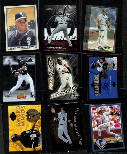Lot of (42) Frank Thomas Rookie & Insert Cards inc. (5) 1990 Pro Cards Rookies, (3) 1990 Score Rookie, (3) 1990 Topps Rookies, 1996 Bowmans Best Refractor, +