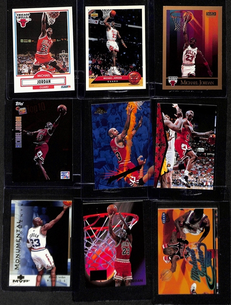 Lot of (67) Michael Jordan Cards inc. 1988-89 Fleer, (7) 1989-90 Hoops All Star, (2) 1990-91 Fleer, 1992-93 Upper Deck McDonalds, 1990-91 Skybox, + 