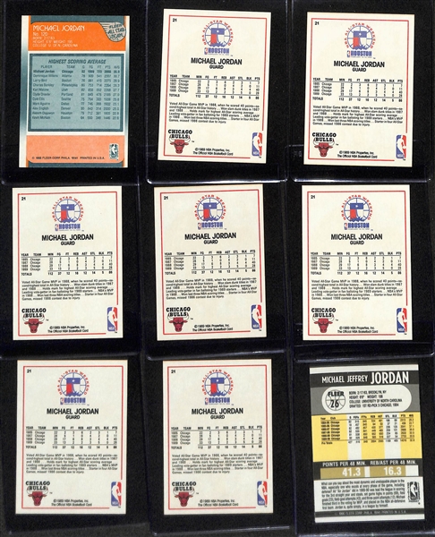 Lot of (67) Michael Jordan Cards inc. 1988-89 Fleer, (7) 1989-90 Hoops All Star, (2) 1990-91 Fleer, 1992-93 Upper Deck McDonalds, 1990-91 Skybox, + 