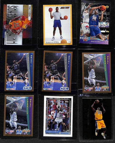 Lot of (38) Shaquille O'Neal Mostly Rookie & Insert Cards inc. (3) 1992-93 Fleer Ultra Rookies, 1998-99 Stadium Club Royal Court, 1996-97 Skybox Larger Than Life, 2012-13 Prizm Finalists, +