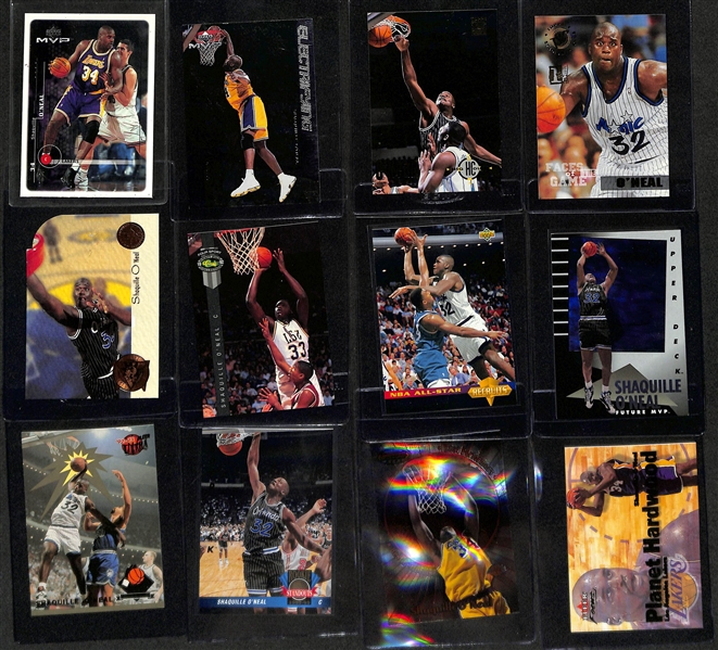 Lot of (38) Shaquille O'Neal Mostly Rookie & Insert Cards inc. (3) 1992-93 Fleer Ultra Rookies, 1998-99 Stadium Club Royal Court, 1996-97 Skybox Larger Than Life, 2012-13 Prizm Finalists, +