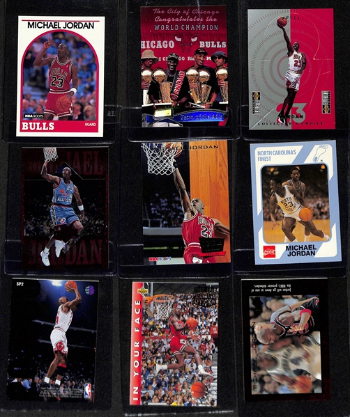 Lot of (64) Michael Jordan Cards inc. 1997-98 Skybox ZForce 1996-97 Flair Showcase Row 2, (2) 1996-97 Fleer Hardwood Leader, +