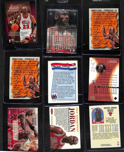 Lot of (64) Michael Jordan Cards inc. 1997-98 Skybox ZForce 1996-97 Flair Showcase Row 2, (2) 1996-97 Fleer Hardwood Leader, +