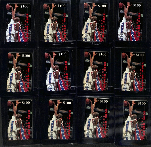 Lot of (24) 1996-97 Score Board Kobe Bryant Phone Card Rookie Cards  (Rarer $100 Version!)