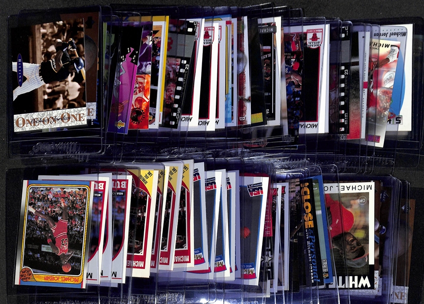 Lot of (66) Michael Jordan Cards inc. 1988-89 Fleer All Star, (4) 1989-90 Hoops, (5) 1989-90 Fleer, (7) 1991-92 Skybox Team USA, +