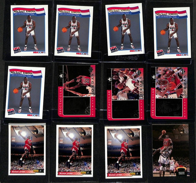 Lot of (66) Michael Jordan Cards inc. 1988-89 Fleer All Star, (4) 1989-90 Hoops, (5) 1989-90 Fleer, (7) 1991-92 Skybox Team USA, +