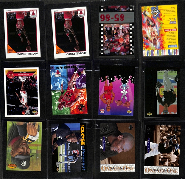 Lot of (66) Michael Jordan Cards inc. 1988-89 Fleer All Star, (4) 1989-90 Hoops, (5) 1989-90 Fleer, (7) 1991-92 Skybox Team USA, +
