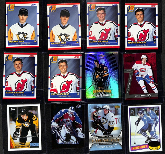 Lot of (52) Hockey Rookie, Insert, Star Cards inc. 1980-81 Topps Wayne Gretzky, (13) 1990-91 Score Jaromir Jagr Rookie, (4) 1990-91 Score Martin Brodeur Rookie, +