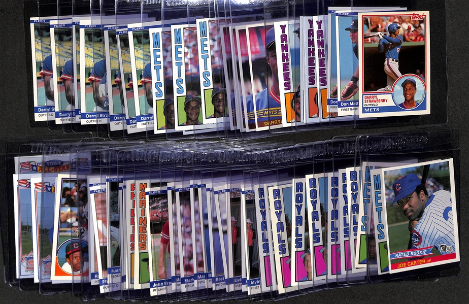 Lot of (57) 1983-84 Baseball Rookie Cards inc. 1983 Topps Traded Darryl Strawberry, (2) 1984 Fleer Don Mattingly, (4) 1984 Topps Don Mattingly, +