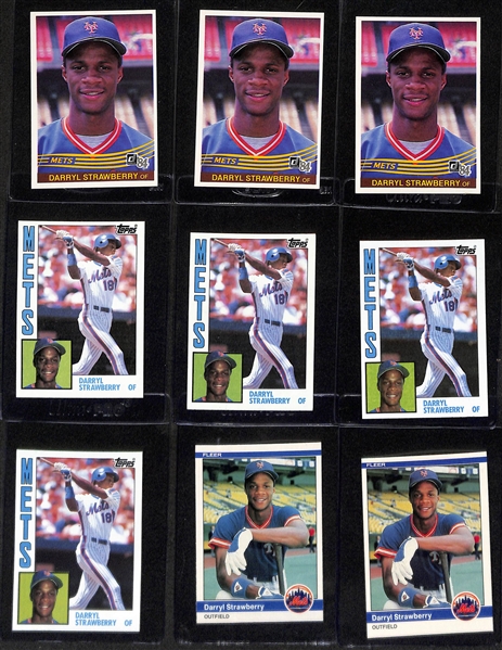 Lot of (57) 1983-84 Baseball Rookie Cards inc. 1983 Topps Traded Darryl Strawberry, (2) 1984 Fleer Don Mattingly, (4) 1984 Topps Don Mattingly, +
