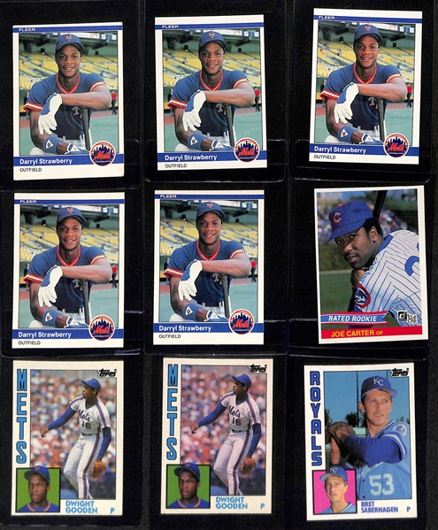 Lot of (57) 1983-84 Baseball Rookie Cards inc. 1983 Topps Traded Darryl Strawberry, (2) 1984 Fleer Don Mattingly, (4) 1984 Topps Don Mattingly, +