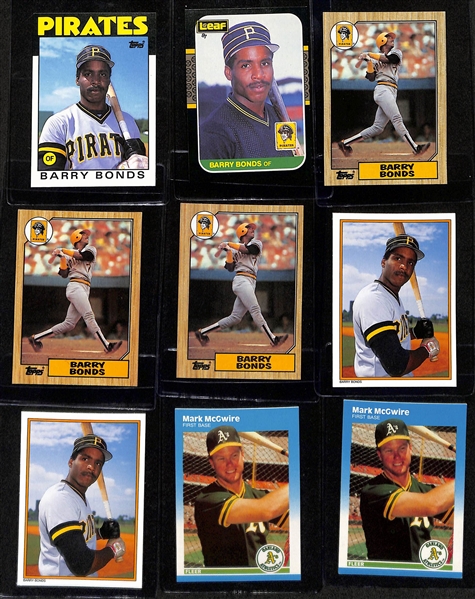 Lot of (68) 1986-87 Baseball Rookie Cards inc. 1986 Topps Traded Barry Bonds, 1987 Leaf Barry Bonds, (3) 1987 Topps Barry Bonds, +