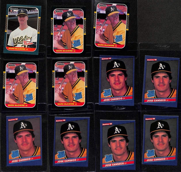 Lot of (68) 1986-87 Baseball Rookie Cards inc. 1986 Topps Traded Barry Bonds, 1987 Leaf Barry Bonds, (3) 1987 Topps Barry Bonds, +
