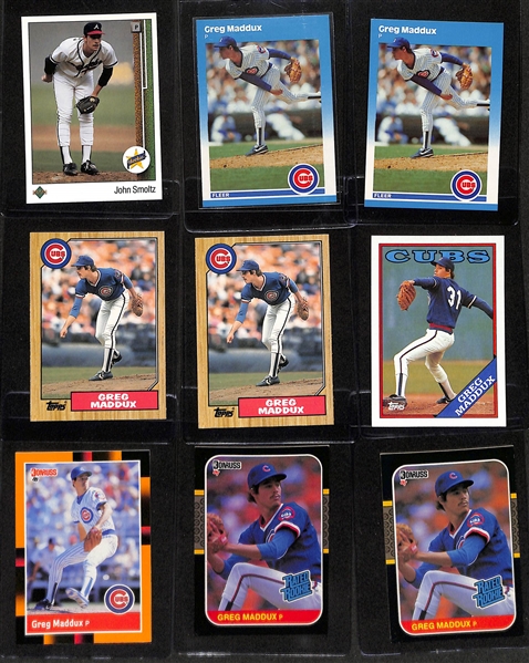 Lot of (31) 1987-89 Baseball Rookie Cards inc. (3) 1987 Donruss Greg Maddux The Rookies, (6) 1989 Donruss Randy Johnson, 1989 Upper Deck John Smoltz, (2) 1987 Fleer Update Greg Maddux, +