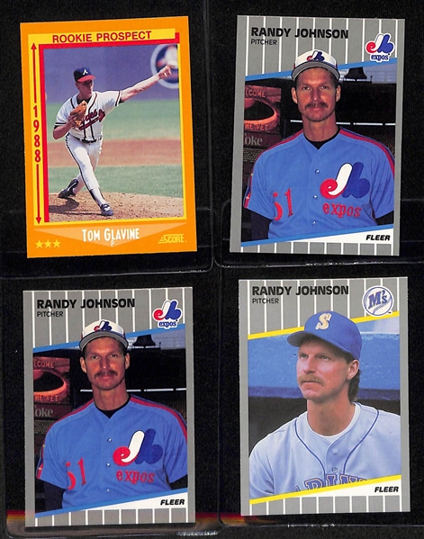 Lot of (31) 1987-89 Baseball Rookie Cards inc. (3) 1987 Donruss Greg Maddux The Rookies, (6) 1989 Donruss Randy Johnson, 1989 Upper Deck John Smoltz, (2) 1987 Fleer Update Greg Maddux, +
