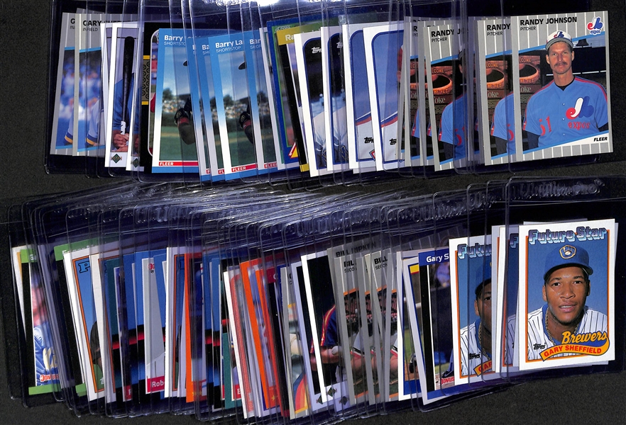 Lot of (81) 1987-89 Baseball Rookie Cards inc. (10) 1989 Fleer Randy Johnson, (2) 1989 Topps Randy Johnson, (3) 1989 Topps Traded Randy Johnson, +