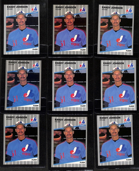 Lot of (81) 1987-89 Baseball Rookie Cards inc. (10) 1989 Fleer Randy Johnson, (2) 1989 Topps Randy Johnson, (3) 1989 Topps Traded Randy Johnson, +