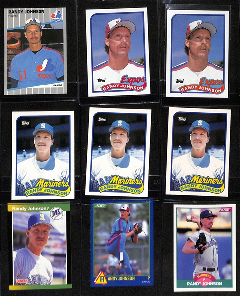 Lot of (81) 1987-89 Baseball Rookie Cards inc. (10) 1989 Fleer Randy Johnson, (2) 1989 Topps Randy Johnson, (3) 1989 Topps Traded Randy Johnson, +
