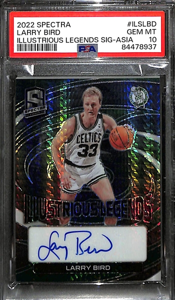 2022-23 Spectra Larry Bird Illustrious Legends Signatures Asia Graded PSA 10