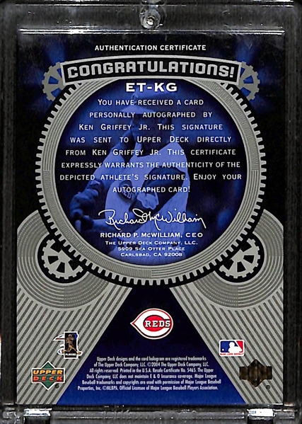 2004 Upper Deck Etchings Ken Griffey Jr Etched In Time Autograph Red Ink (#/25)
