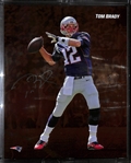 RARE 2024 Topps Fanatics Emanate Oversized Tom Brady Signed 8"x10" Photo Card  (Orange Super Short Print #ed/25) -  Fanatics Sticker COA - Only 25 Made & Boldly Signed in Silver!