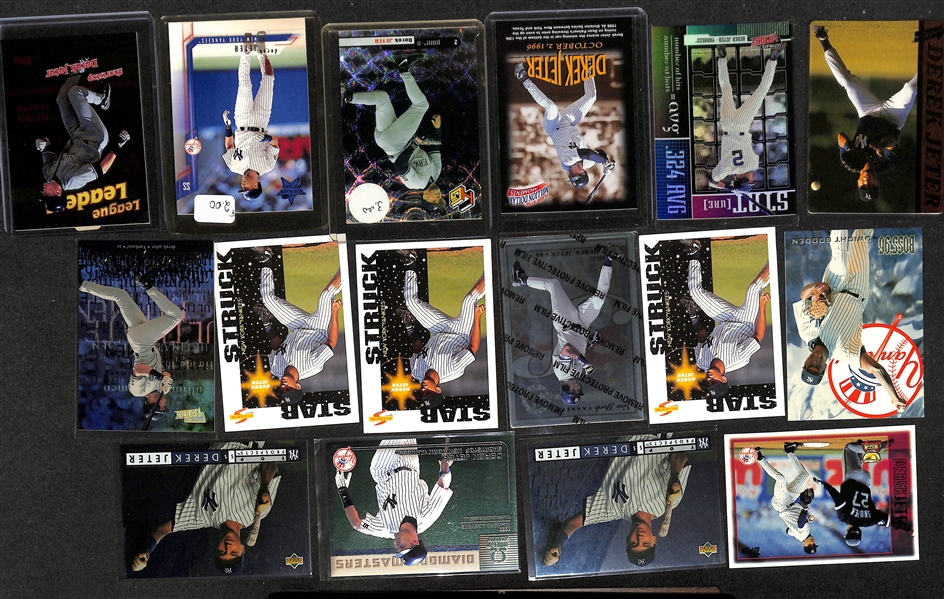 Lot of (200+) 1990s to 2000s Derek Jeter Cards inc. 2002 Fleer Box Score Amazing Greats, 1996 Topps Finest Phenoms, 1997 Fleer Soaring Star, +