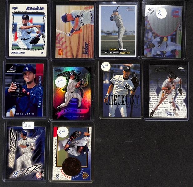 Lot of (225+) 1990s to 2000s Derek Jeter Cards inc. 1996 Score Rookie, 1997 Pinnacle Field of Vision, (2) 1998 Fleer Ultra Notables, +