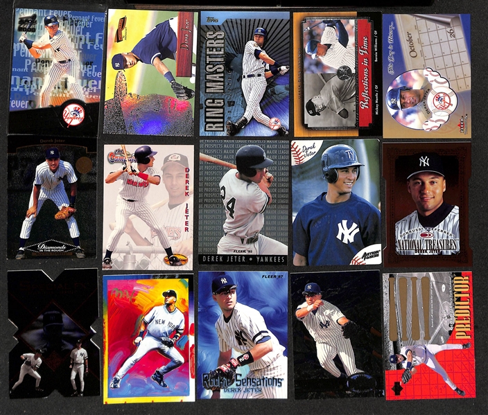 Lot of (225+) 1990s to 2000s Derek Jeter Cards inc. 1996 Score Rookie, 1997 Pinnacle Field of Vision, (2) 1998 Fleer Ultra Notables, +