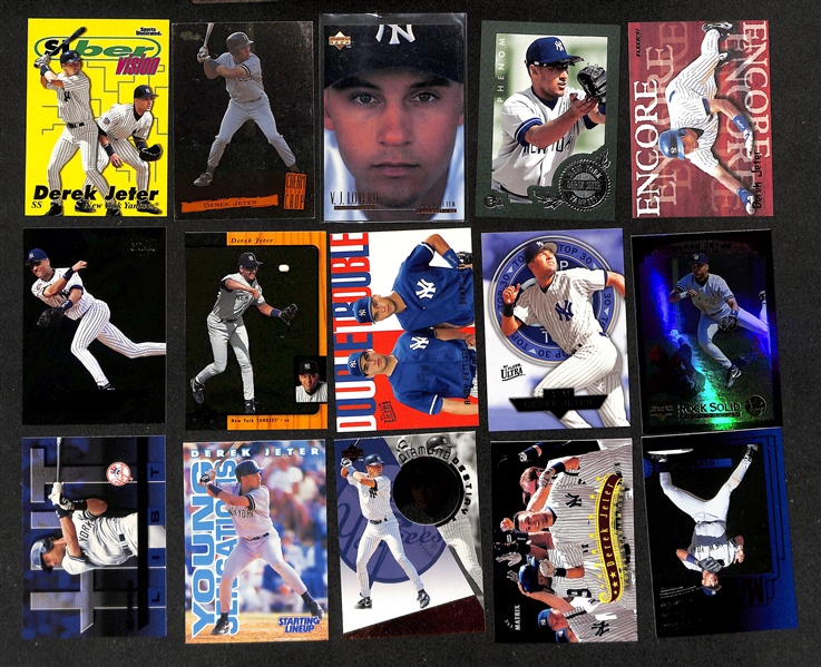 Lot of (225+) 1990s to 2000s Derek Jeter Cards inc. 1996 Score Rookie, 1997 Pinnacle Field of Vision, (2) 1998 Fleer Ultra Notables, +