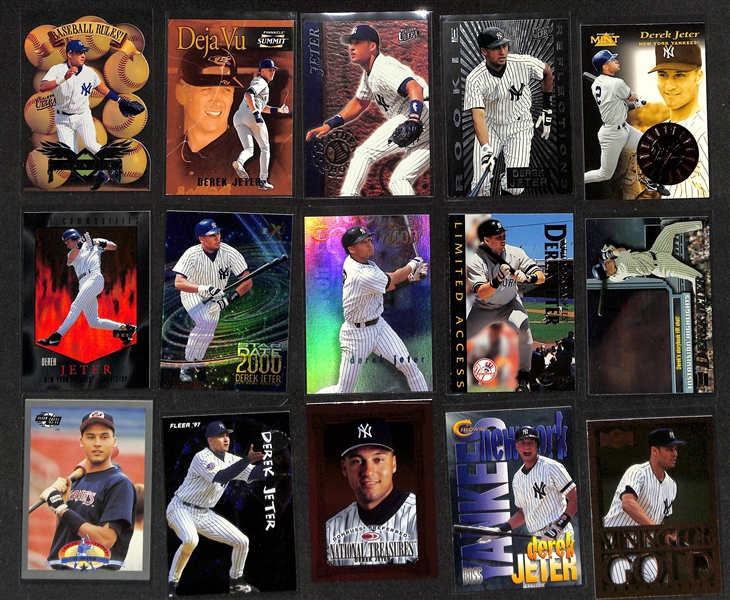 Lot of (225+) 1990s to 2000s Derek Jeter Cards inc. 1996 Score Rookie, 1997 Pinnacle Field of Vision, (2) 1998 Fleer Ultra Notables, +