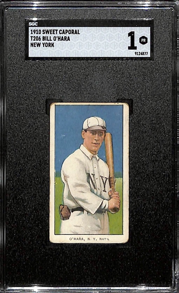 Lot of (3) T206 SGC Graded Baseball Cards w. Joe Doyle, Bill O'Hara, and Hooks Wiltse