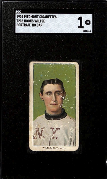 Lot of (3) T206 SGC Graded Baseball Cards w. Joe Doyle, Bill O'Hara, and Hooks Wiltse