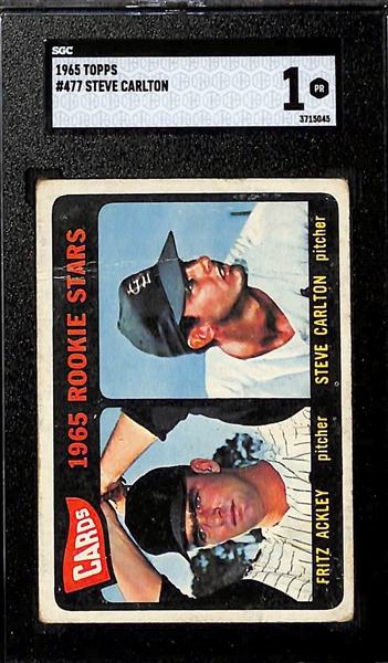 Lot of (2) SGC Graded Baseball Cards w. Mike Schmidt (HOF) and Steve Carlton (HOF) - Both Rookies