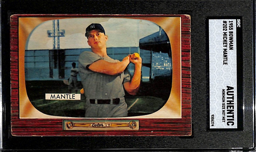1955 Bowman #202 Mickey Mantle SGC Authentic (Undersized)